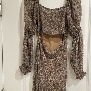 Le Lis Long Sleeve Animal Print Dress